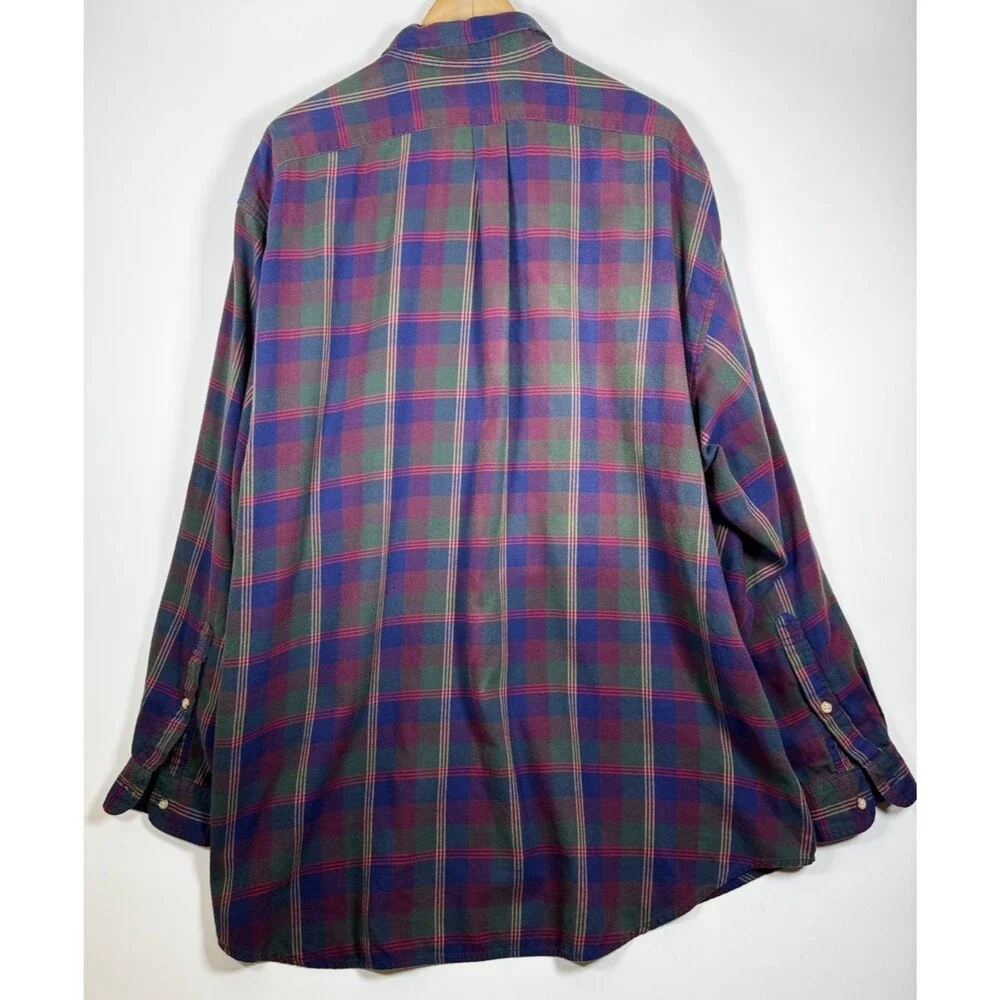 Vintage Guess Georges Marciano Shirt Mens XL Blue Green Plaid Button Up USA 90s‎